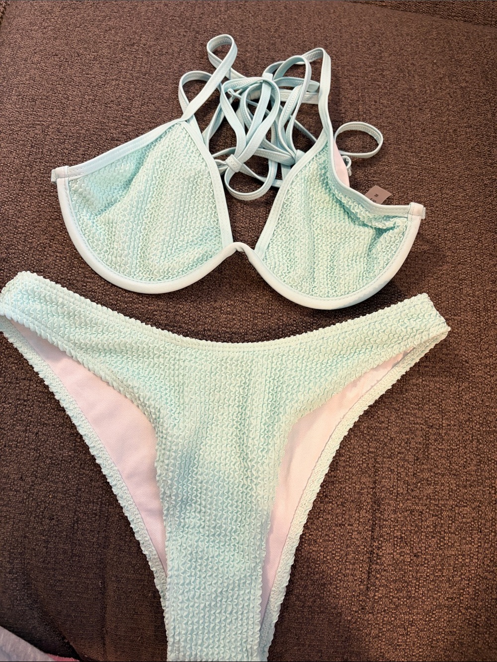 Light Mint Textured Bikini Set - Two Piece Swim